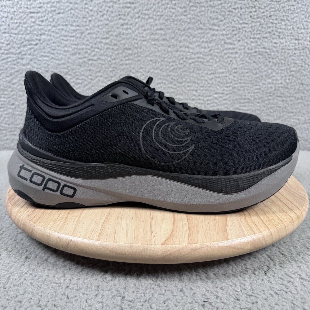 Topo Athletic Aura Mens Size 12 Black Charcoal 5mm Drop Road Running Shoes